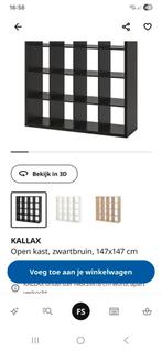 Kallax Kast Zwartbruin 147x147, Huis en Inrichting, Kasten | Boekenkasten, Ophalen, 100 tot 150 cm, 100 tot 150 cm, Zo goed als nieuw