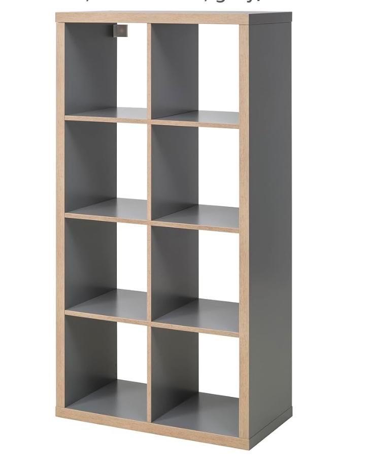 IKEA Kallax kast grijs/hout, Huis en Inrichting, Kasten | Boekenkasten, Zo goed als nieuw, 50 tot 100 cm, 100 tot 150 cm, 25 tot 50 cm