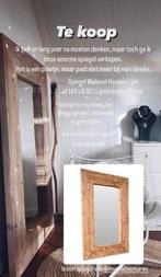 50% korting! Grote passpiegel hout design, Ophalen, 100 tot 150 cm, Zo goed als nieuw, 75 tot 100 cm