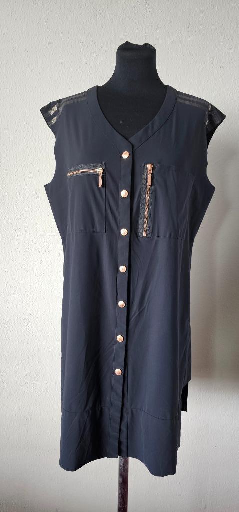 blauw traavelstof tuniek van jane lushka maat L (26425), Kleding | Dames, Blouses en Tunieken, Blauw, Verzenden