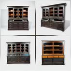 Zwarte buffetkast • Zwarte grutterskast • Teakhouten kast, Woonwinkel ff iets anders, 200 cm of meer, Teakhout, Nieuw