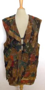 Apart hippie/Ibiza/vintage lang kleuren leren vest/gilet! 42, Verzenden, Zo goed als nieuw, Maat 42/44 (L), Bruin