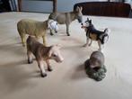 Sleich boerderijdieren schaap kalfje koe hond egeltje ezel, Verzamelen, Ophalen of Verzenden, Zo goed als nieuw, Hond of Kat, Beeldje of Figuurtje