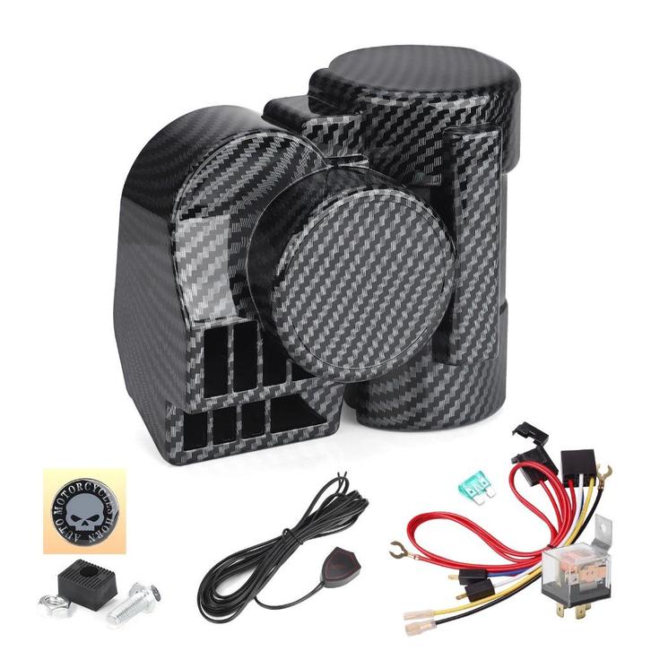 Carbon claxon 12v voor auto of motor, Auto diversen, Auto-accessoires, Ophalen of Verzenden