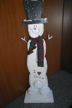 Houten sneeuwpop - Kerst decoratie, Ophalen of Verzenden, Zo goed als nieuw