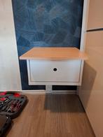 Ikea elvari hangend nachtkastje + lade, aangepast bovenblad, Ophalen, Minder dan 45 cm