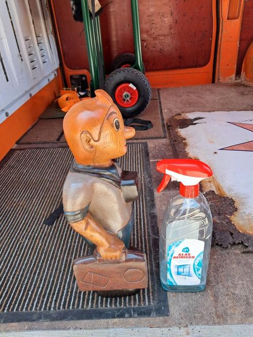 Mooi beeld van Kuifje Tintin van hout in nette staat, Verzamelen, Beelden en Beeldjes, Gebruikt, Mens, Ophalen of Verzenden