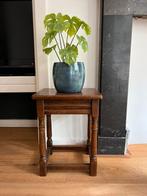 Massief eikenhouten bijzet/planten tafel, Ophalen, Gebruikt, Eikenhout, Minder dan 50 cm