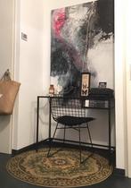 Abstract schilderijen 2 sruks  - zwart wit roze grijs, Antiek en Kunst, Kunst | Schilderijen | Abstract, Ophalen of Verzenden