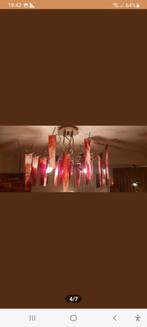 Wim Mulder design lamp met bruin gele glas pegels, Ophalen, Glas