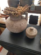 Landelijke sobere kruik oorvaas en deksel potje brynxz, Ophalen