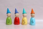 Verjaardag pegdolls houten poppetjes peg dolls feest klas, Ophalen of Verzenden, Nieuw, Overige typen