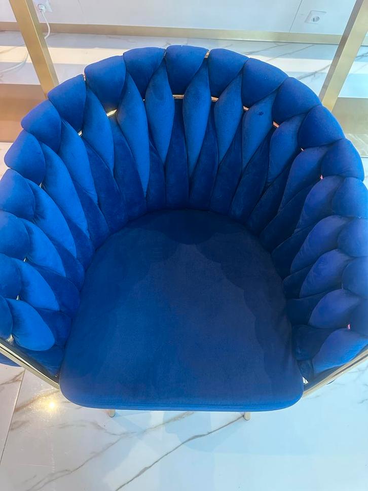 Eetkamer stoel ( navy) blauw, Huis en Inrichting, Stoelen, Nieuw, Twee, Stof, Blauw, Ophalen of Verzenden