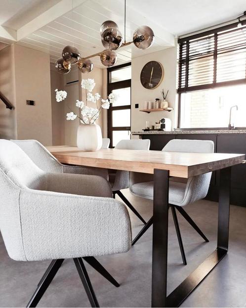 4x Luxe draaistoelen - Nieuw in doos - Direct Leverbaar, Huis en Inrichting, Stoelen, Nieuw, Vier, Stof, Wit, Ophalen of Verzenden