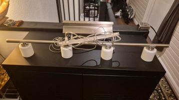 IKEA hanglamp – 4 spots – geborsteld staal met melkglas
 beschikbaar voor biedingen
