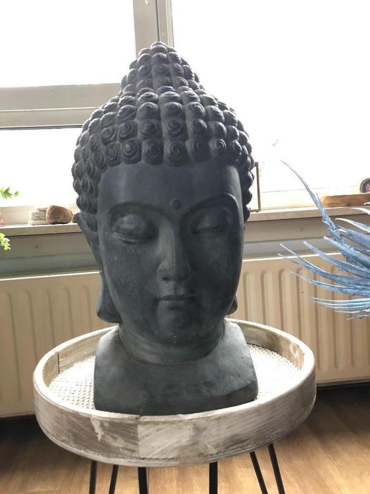 Groot Boeddhahoofd – Steenlook (hol), Huis en Inrichting, Woonaccessoires | Boeddhabeelden, Ophalen of Verzenden
