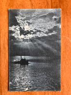 Sleepboot / opduwer bij maanlicht. 1904., Ophalen of Verzenden, Gebruikt, Motorboot, Kaart, Foto of Prent