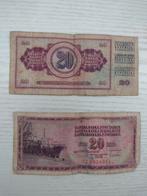 1974/78 2 x  20 dinar biljetten Joegoslavië, Verzenden, Joegoslavië, Los biljet