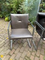 4x Arco Frame XL eetkamerstoelen in donkerbruin leer, Huis en Inrichting, Ophalen, Metaal, Bruin, Klassiek Tijdloos STrak Industrieel