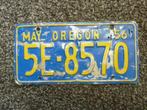 Kentekenplaat licenseplate Oregon 1956 USA, Verzamelen, Verzenden, Gebruikt, Auto's