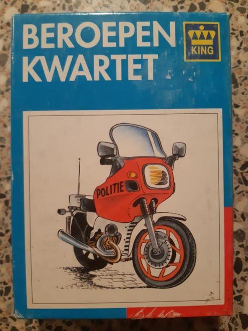 Beroepenkwartet spel KING 1988 kwartet politie politiemotor, Verzamelen, Speelkaarten, Jokers en Kwartetten, Zo goed als nieuw