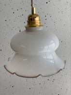 Vintage wit opaline glazen lamp kapje uit Frankrijk, Ophalen of Verzenden