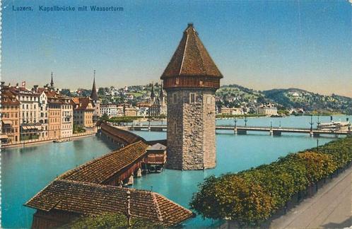 (381-226-005) Luzern Kapellbrucke mit Wasserturm, Verzamelen, Ansichtkaarten | Buitenland, Overig Europa, Verzenden