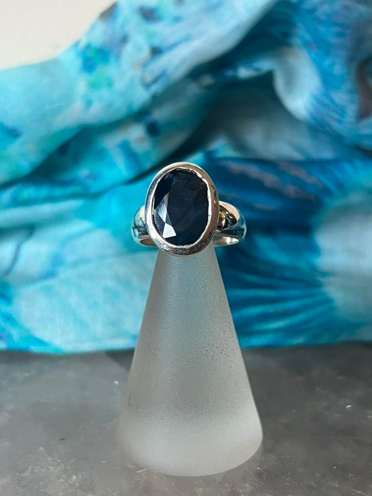 Saffier geluk beschermt intuïtie wijsheid powerful uniek, Sieraden, Tassen en Uiterlijk, Ringen, Nieuw, Dame of Heer, 17 tot 18