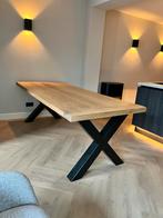 Eiken Eettafel 220x100 cm, Ophalen, Gebruikt, 100 tot 150 cm, Eikenhout