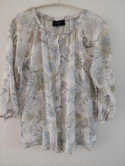 Blouse Josephine & Co M wit+pasteltinten viscose 3xGedragen, Kleding | Dames, Blouses en Tunieken, Zo goed als nieuw, Maat 38/40 (M)