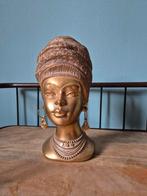 Vintage Gouden Buste van Afrikaanse Vrouw, Ophalen of Verzenden, Gebruikt