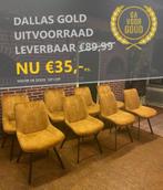 Dallas Gold Velvet Stoel - Nieuw in de SALE!, Huis en Inrichting, Stoelen, Overige kleuren, Nieuw, Ophalen of Verzenden, Eén
