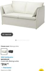 IKEA BACKSÄLEN 2-seater sofa, white, used only for 2 years, Huis en Inrichting, Banken | Bankstellen, Ophalen, Overige materialen