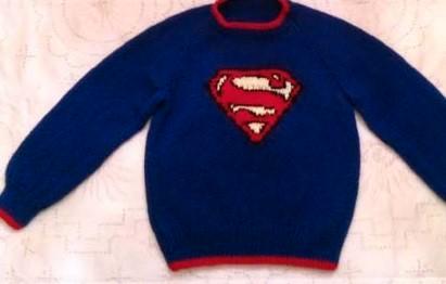 Superman logo trui breipatroon, Hobby en Vrije tijd, Breien en Haken, Zo goed als nieuw, Breien, Patroon of Boek, Ophalen of Verzenden