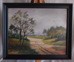 Van Kampen (XXe) - Hollands Dorpszicht - Paneel - 1960, Antiek en Kunst, Ophalen of Verzenden