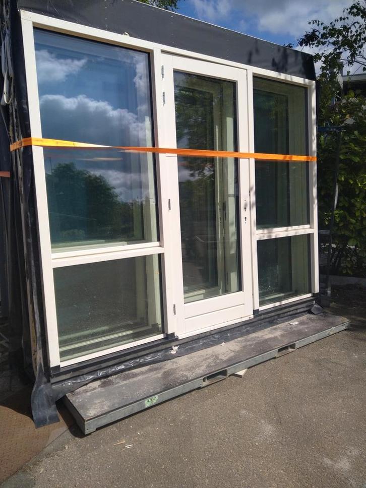 Kozijn met deur en 2 zijramen, Doe-het-zelf en Verbouw, Deuren en Horren, Nieuw, Buitendeur, 215 cm of meer, 80 tot 100 cm, Glas