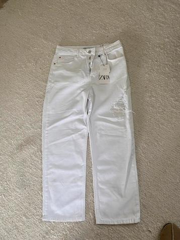 Witte Zara Jeans met Gaten - Maat 38 beschikbaar voor biedingen