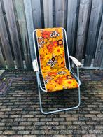 Vintage retro tuinstoel klapstoel kampeerstoel bloemen, Caravans en Kamperen, Kampeermeubelen, Ophalen of Verzenden, Gebruikt