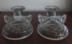 Art deco Sowerby butterfly glass kandelaars, Ophalen of Verzenden, Glas