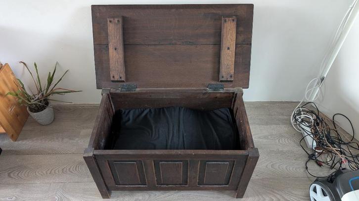 Houten kist vintage stijl - decoratieve opbergkist, Huis en Inrichting, Woonaccessoires | Kisten, Gebruikt, Minder dan 50 cm, Minder dan 50 cm