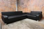 ZGANieuw! zwarte leren Leolux Bflat design hoekbank