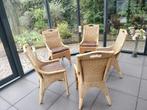 5 RIETEN EETKAMERSTOELEN, Ophalen, Gebruikt, Overige kleuren, Riet of Rotan