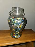 Glazen vaas met knikkers, Ophalen of Verzenden, Zo goed als nieuw