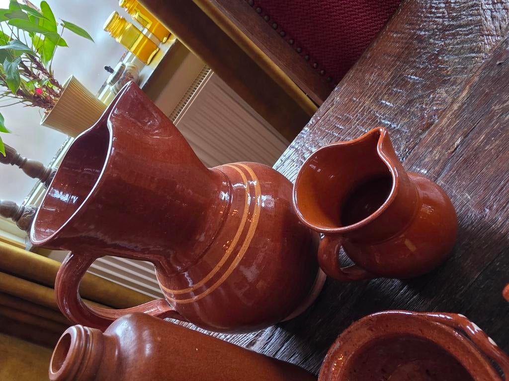 Aardewerk collectie bruin, kruik, pot, fles, kan, kannetjes, Antiek en Kunst, Antiek | Keramiek en Aardewerk, Ophalen of Verzenden