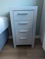 Grijze Houten Ladekast met 4 Laden - 2 stuks, Ophalen, Minder dan 50 cm, Gebruikt, Grenenhout