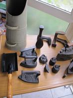 diversen oude strijkijzers / oude lees / gewichten kolenkit, Antiek en Kunst, Curiosa en Brocante, Ophalen