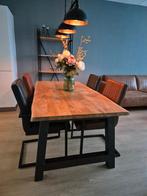 Boomstam tafel A-poot 180 x 90, Huis en Inrichting, Ophalen, 200 cm of meer, 50 tot 100 cm, Zo goed als nieuw