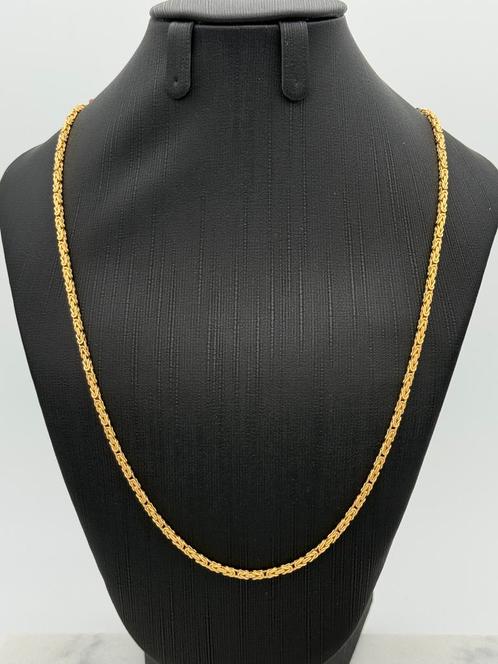 Mooie 14 karaat gouden koningsketting massief 50 cm, Sieraden, Tassen en Uiterlijk, Kettingen, Nieuw, Goud, Goud, Ophalen of Verzenden