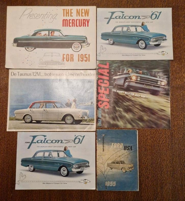 Brochures/folders van diverse Amerikaanse oldtimers., Boeken, Auto's | Folders en Tijdschriften, Zo goed als nieuw, Ford, Ophalen of Verzenden