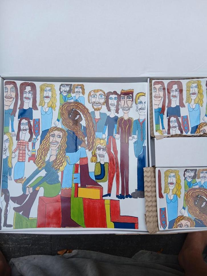 "De moderne nachtwacht" Albertus Wolters, Antiek en Kunst, Kunst | Schilderijen | Abstract, Ophalen